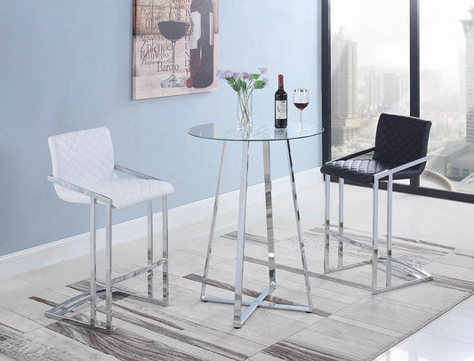 Zanella - Zanella Glass Top Bar Table Chrome
