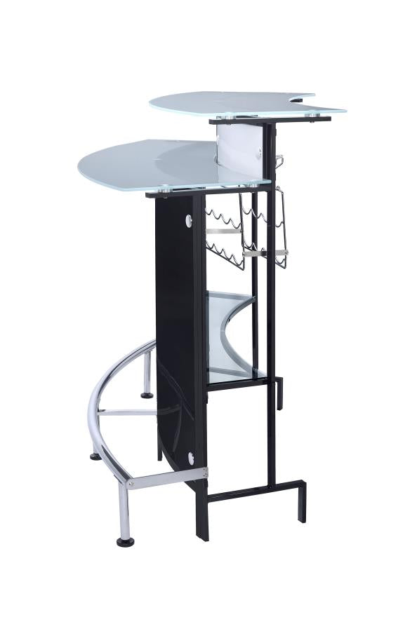 Keystone - Keystone Glass Top Bar Unit Black