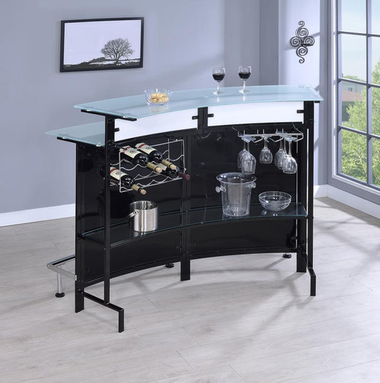 Keystone - Keystone Glass Top Bar Unit Black