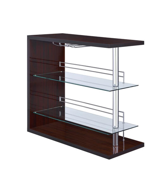 Prescott - Prescott Rectangular 2-shelf Bar Unit Glossy Cappuccino