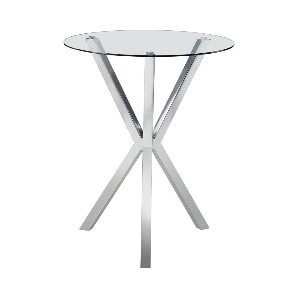 Denali - Denali Round Glass Top Bar Table Chrome