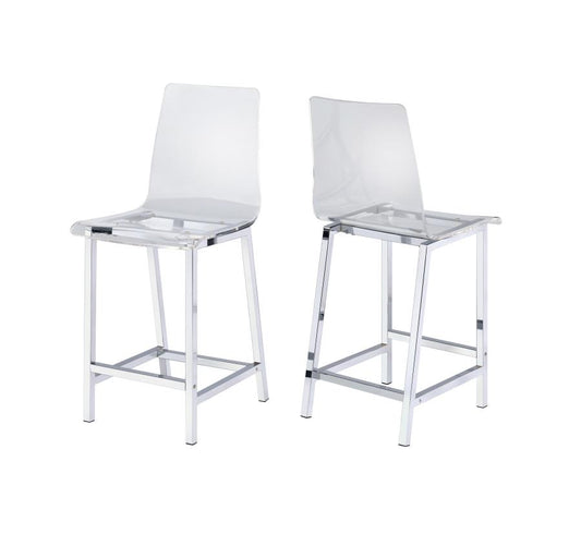 Juelia - Juelia Counter Height Stools Chrome and Clear Acrylic (Set of 2)
