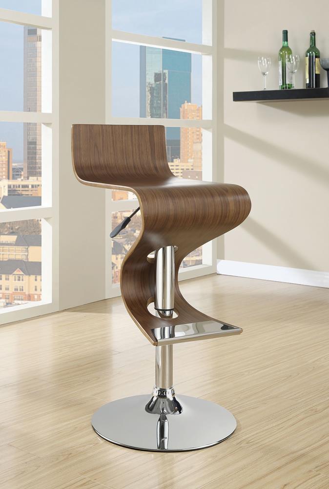Covina - Covina Adjustable Bar Stool Walnut and Chrome