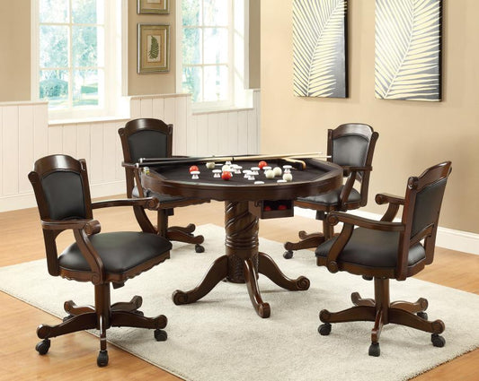 Turk - Turk 5-piece Game Table Set Tobacco and Black