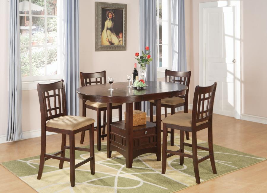 Lavon - Lavon 5-piece Counter Height Dining Room Set Warm Brown and Tan
