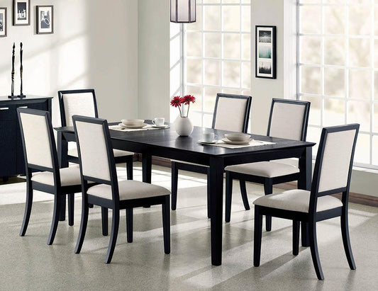 Louise - Louise Rectangular Dining Table with Extension Leaf Black