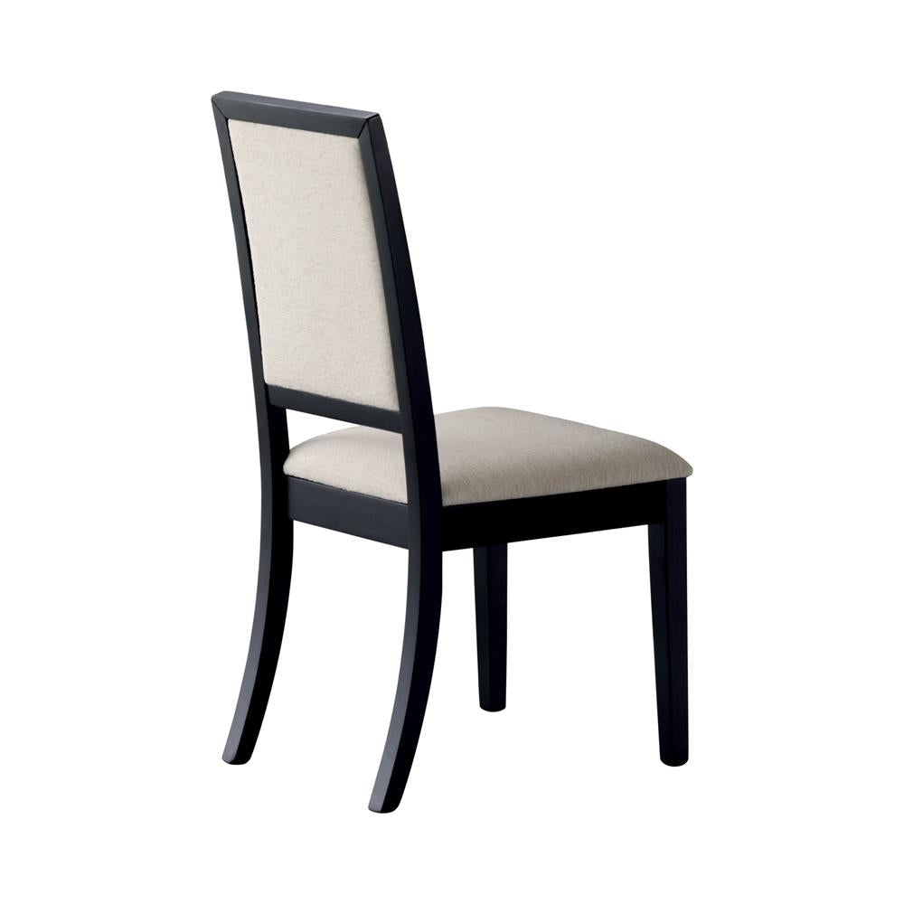 Louise - Louise Upholstered Dining Side Chairs Black and Cream (Set of 2)