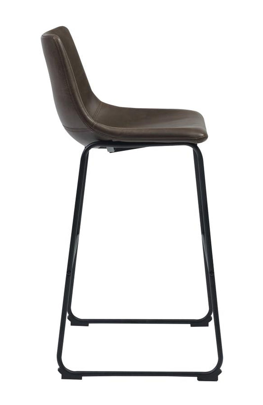 Michelle - Michelle Armless Bar Stools Two-tone Brown and Black (Set of 2)