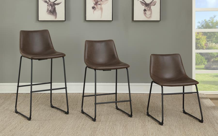Michelle - Michelle Armless Bar Stools Two-tone Brown and Black (Set of 2)