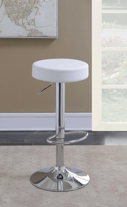 Ramses - Ramses 29" Adjustable Bar Stool Chrome and White