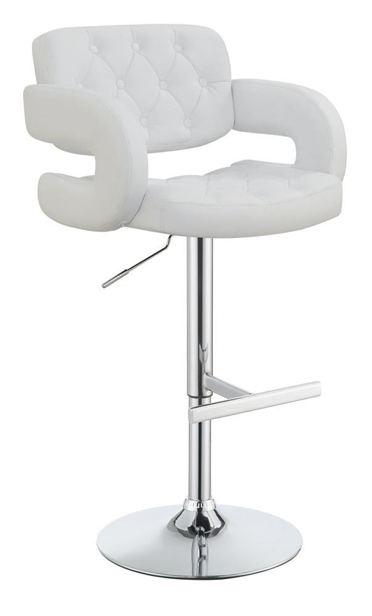 Brandi - Brandi 29" Adjustable Height Bar Stool Chrome and White
