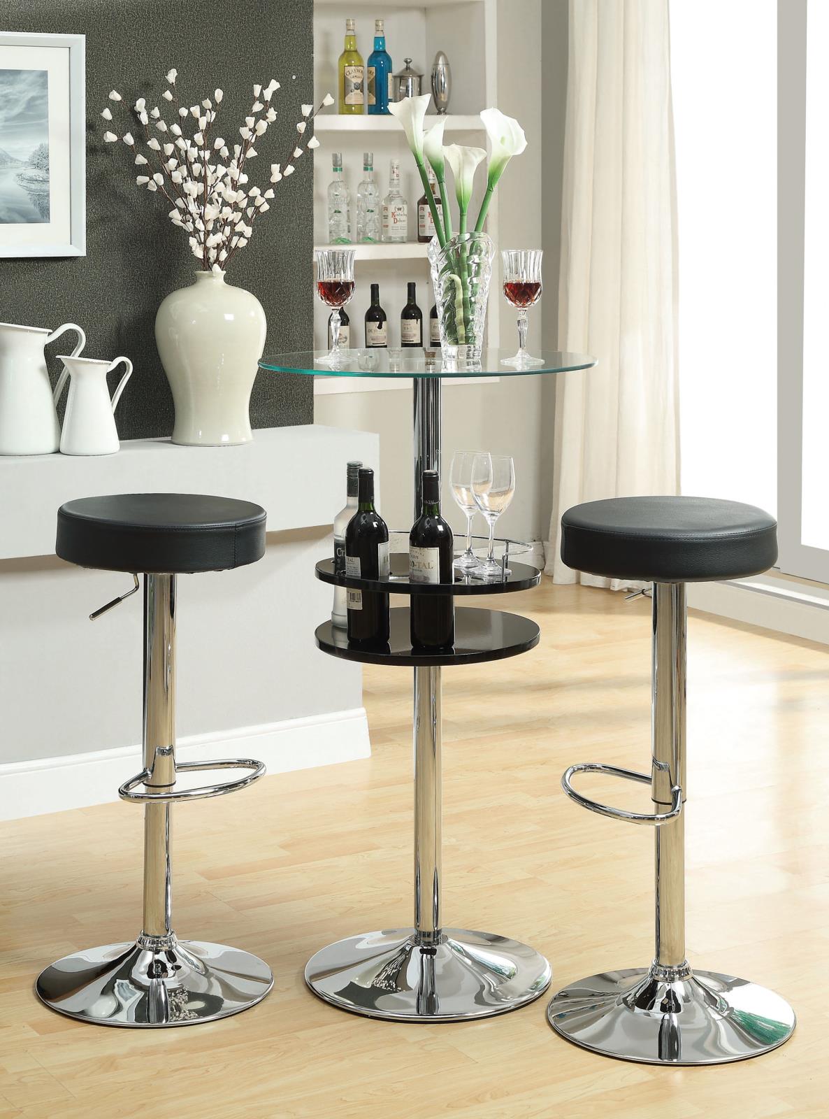 Ramses - Ramses 29" Adjustable Bar Stool Chrome and Black