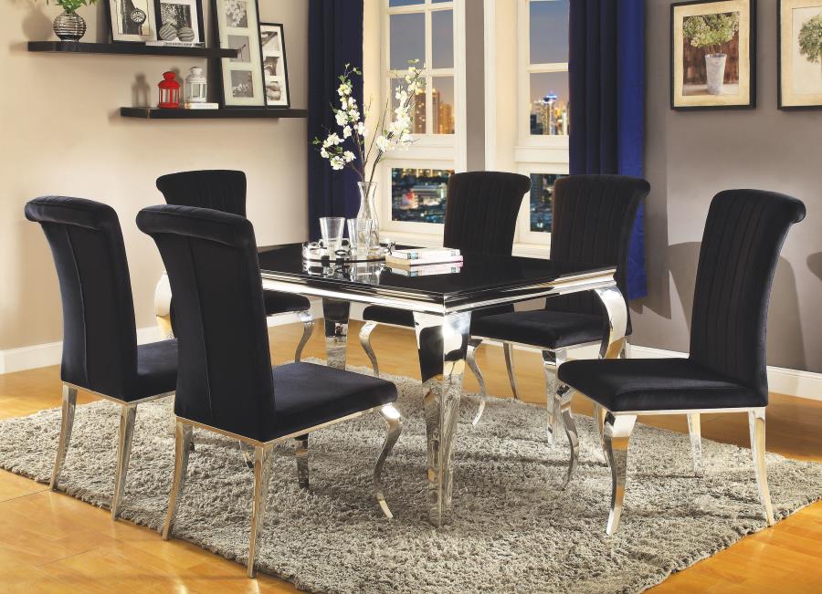 Carone - Carone 5-piece Dining Room Set Black and Chrome