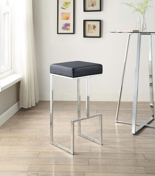 Gervase - Gervase Square Bar Stool Black and Chrome