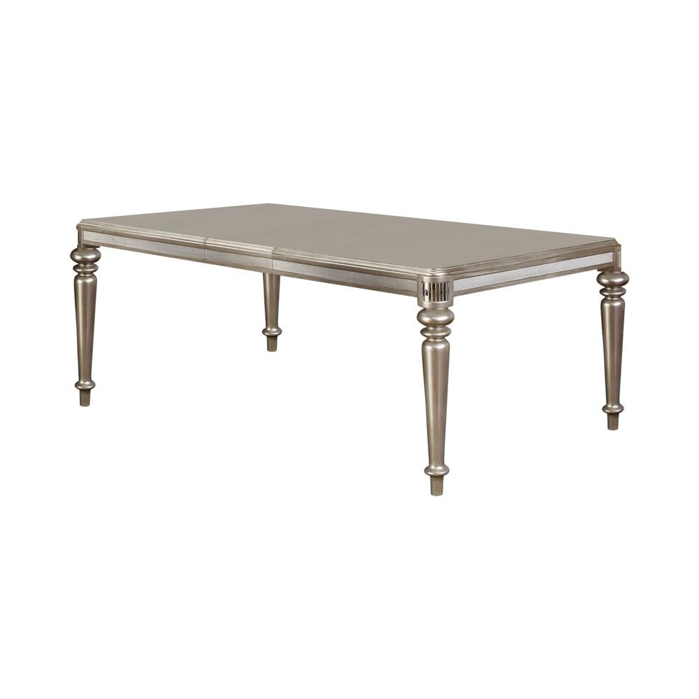 Danette - Danette Rectangular Dining Table with Leaf Metallic Platinum