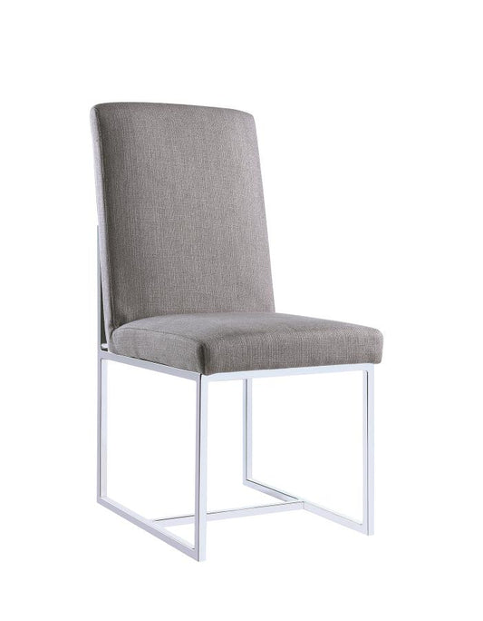 Mackinnon - Mackinnon Upholstered Side Chairs Grey and Chrome (Set of 2)
