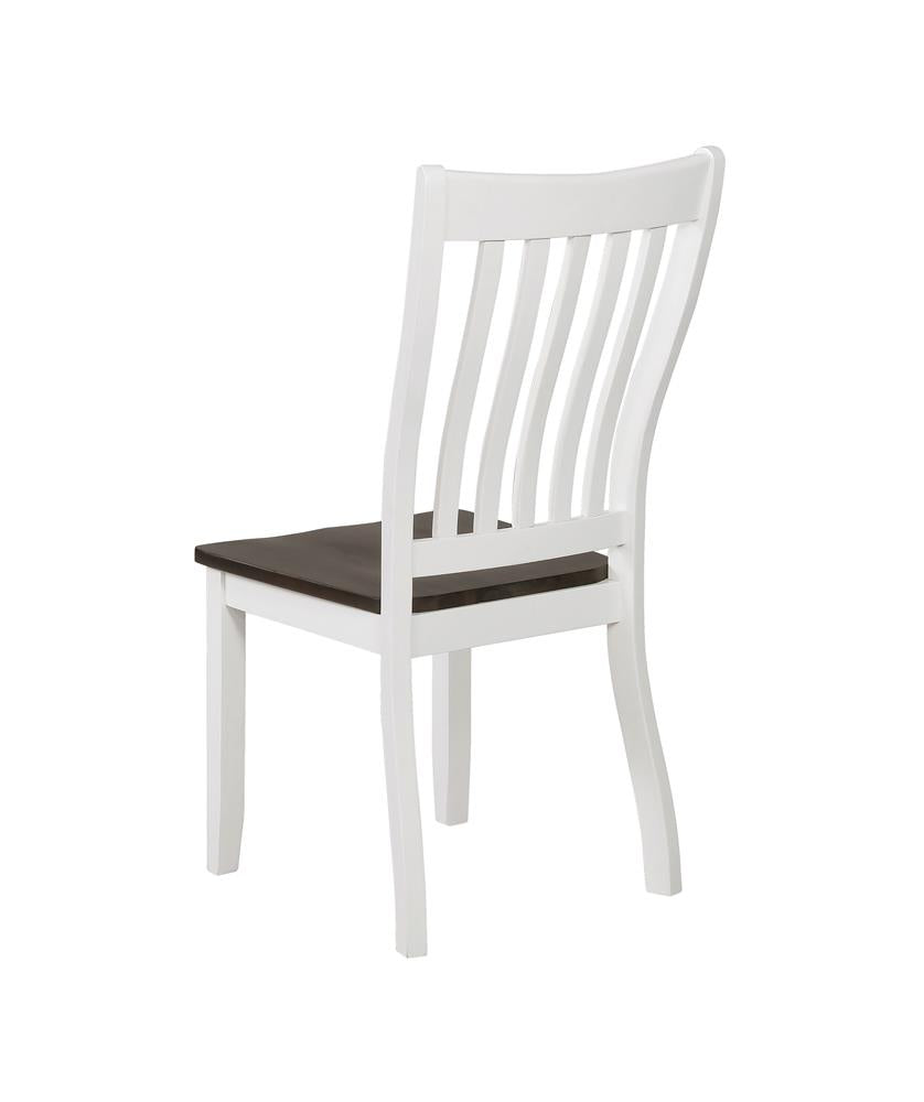 Kingman - Kingman Slat Back Dining Chairs Espresso and White (Set of 2)
