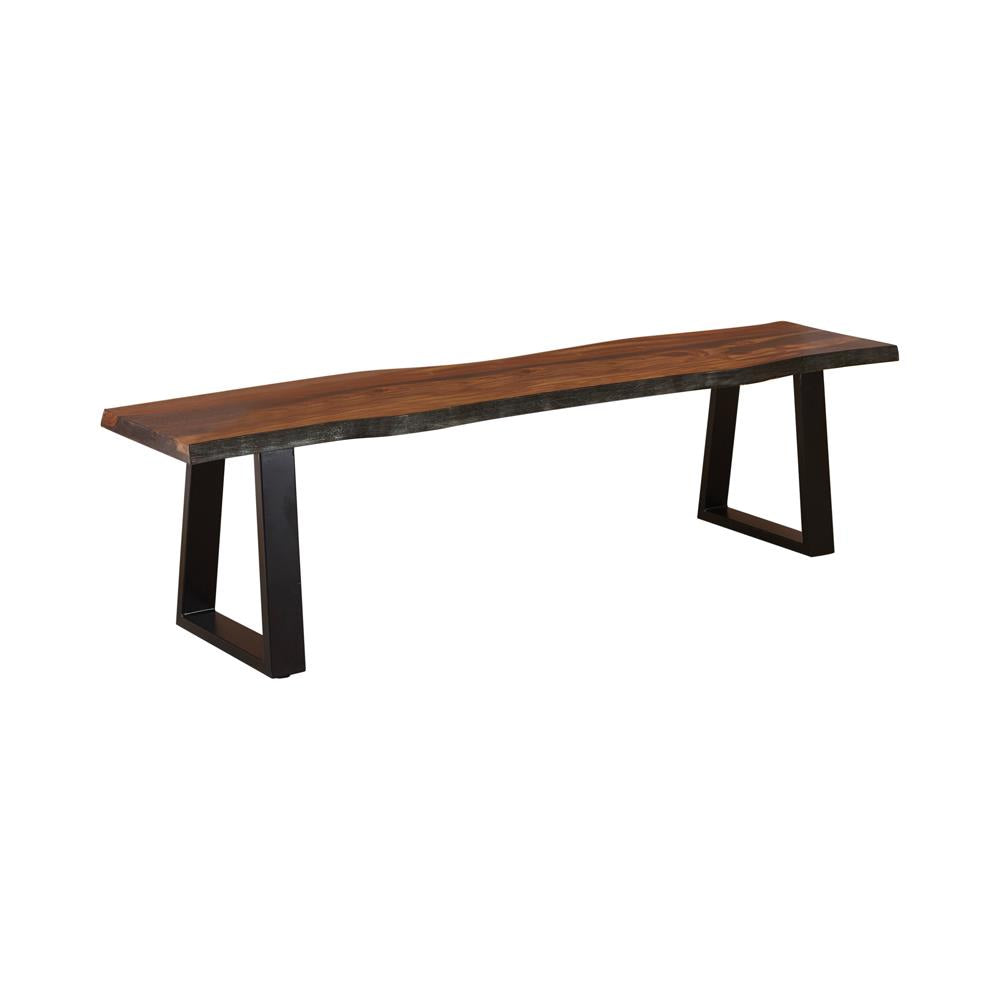 Ditman - Ditman Live Edge Dining Bench Grey Sheesham and Black
