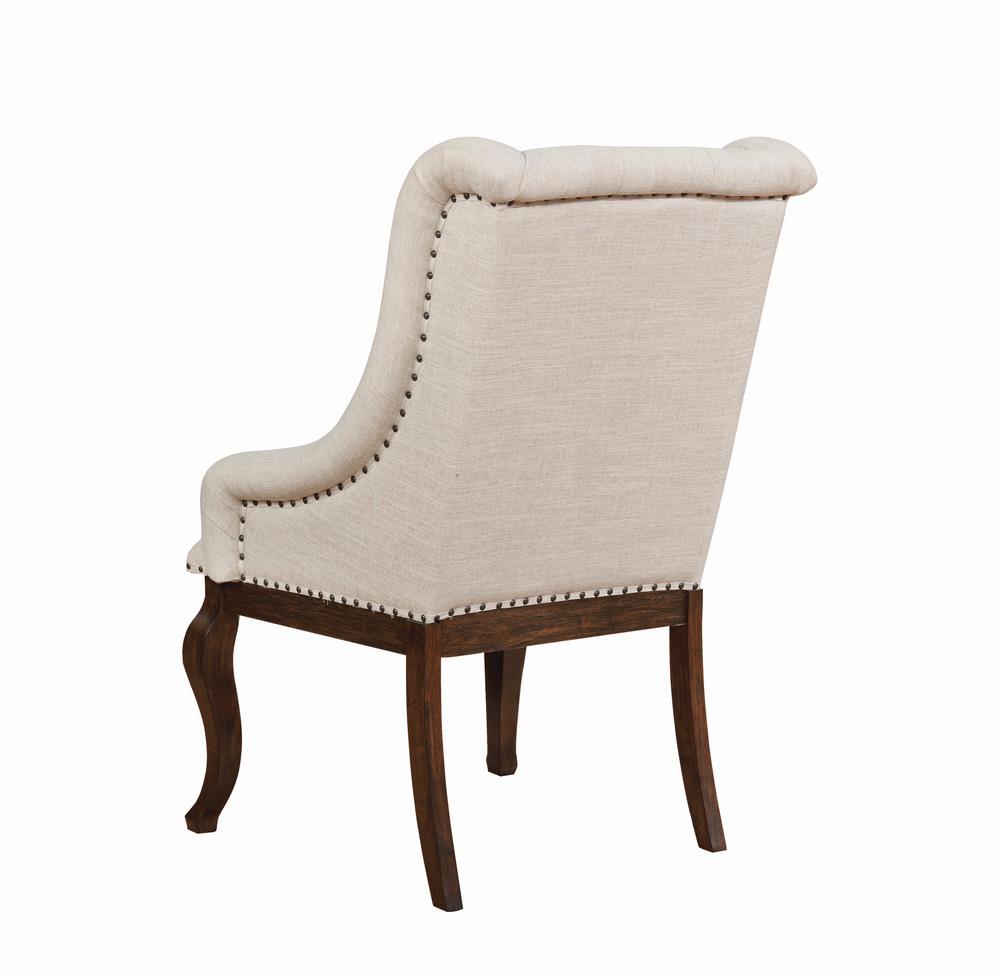 Brockway - Brockway Cove Tufted Arm Chairs Cream and Antique Java (Set of 2)