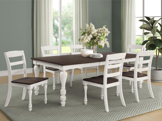 Madelyn - Madelyn 5-piece Rectangle Dining Set Dark Cocoa and Coastal White
