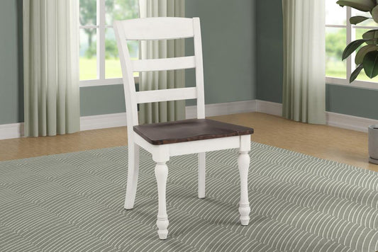 Madelyn - Madelyn Ladder Back Side Chairs Dark Cocoa and Coastal White (Set of 2)