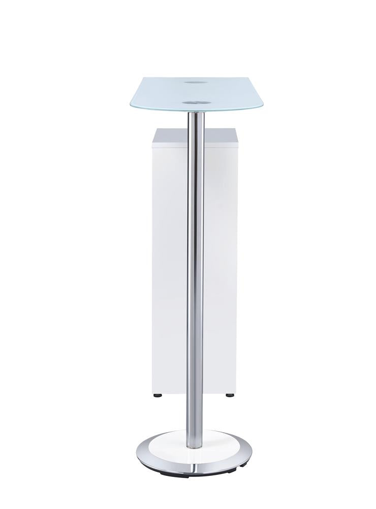 Koufax - Koufax 1-drawer Bar Table Glossy White