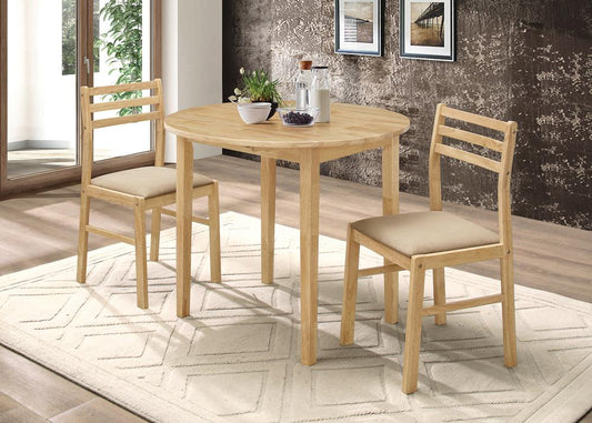 Bucknell - Bucknell 3-piece Dining Set with Drop Leaf Natural and Tan