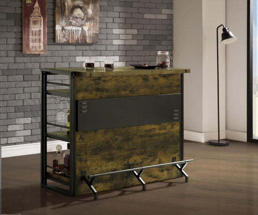 Renaldi - Renaldi Bar Unit with Stemware Rack Antique Nutmeg