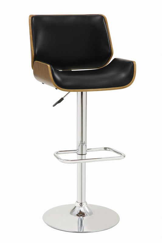 Folsom - Folsom Upholstered Adjustable Bar Stool Black and Chrome