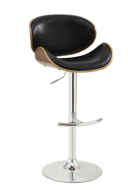 Harris - Harris Adjustable Bar Stool Black and Chrome