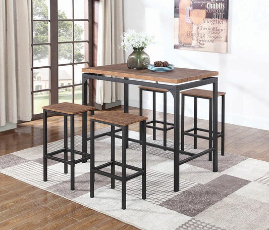 Santana - Santana 5-piece Bar Set Weathered Chestnut and Black