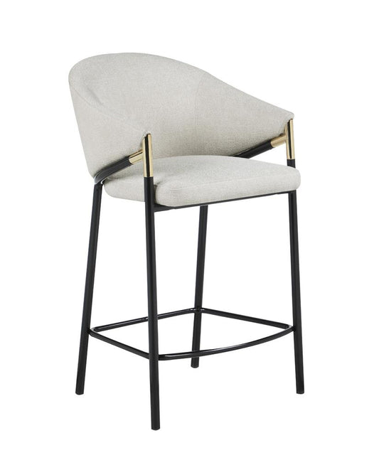Chadwick - Chadwick Sloped Arm Counter Height Stools Beige and Glossy Black (Set of 2)