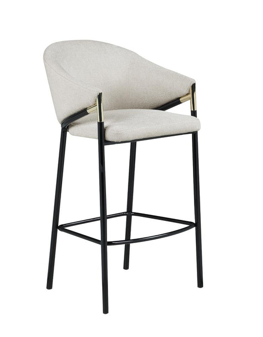 Chadwick - Chadwick Sloped Arm Bar Stools Beige and Glossy Black (Set of 2)