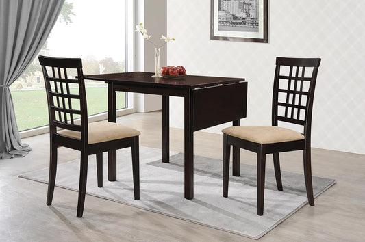 Kelso - Kelso 3-piece Drop Leaf Dining Set Cappuccino and Tan