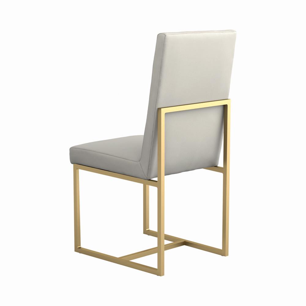 Conway - Conway Upholstered Dining Chairs Grey and Aged Gold (Set of 2)