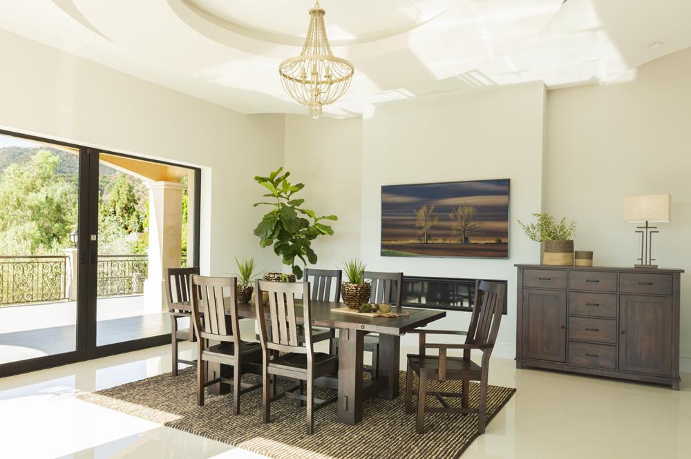 Calandra - Calandra 7-piece Dining Set with Extension Leaf Vintage Java