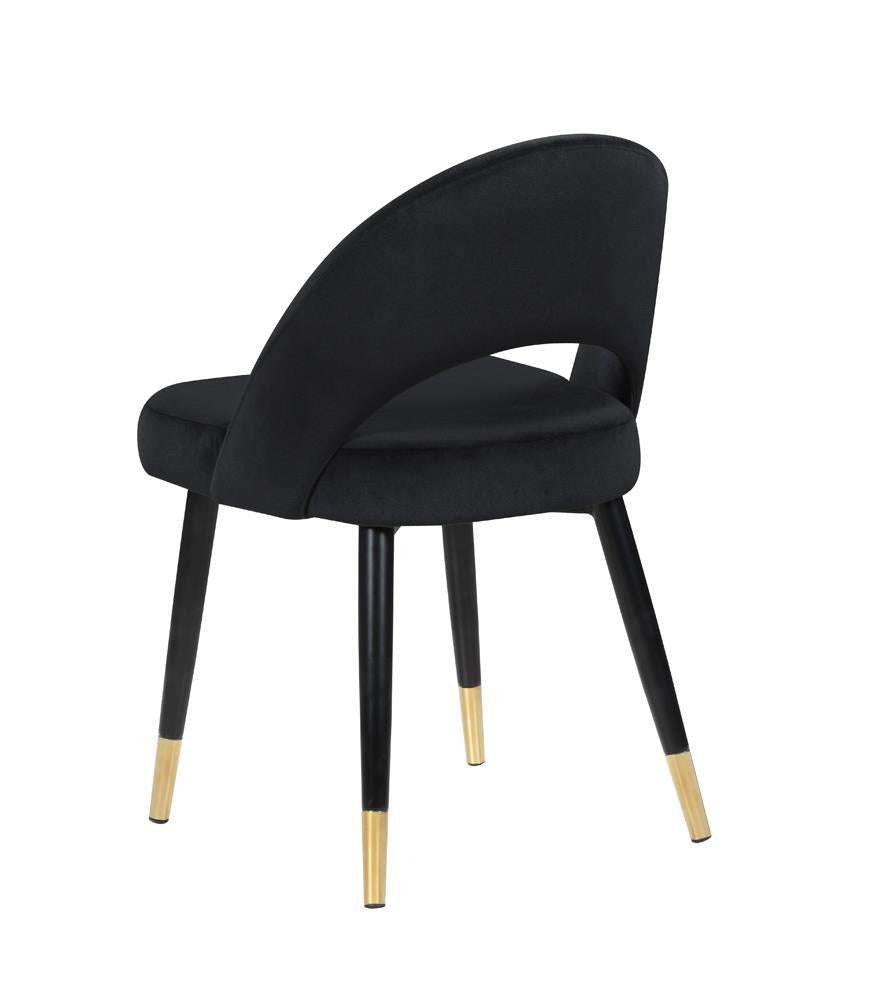 Lindsey - Lindsey Arched Back Upholstered Side Chairs Black (Set of 2)