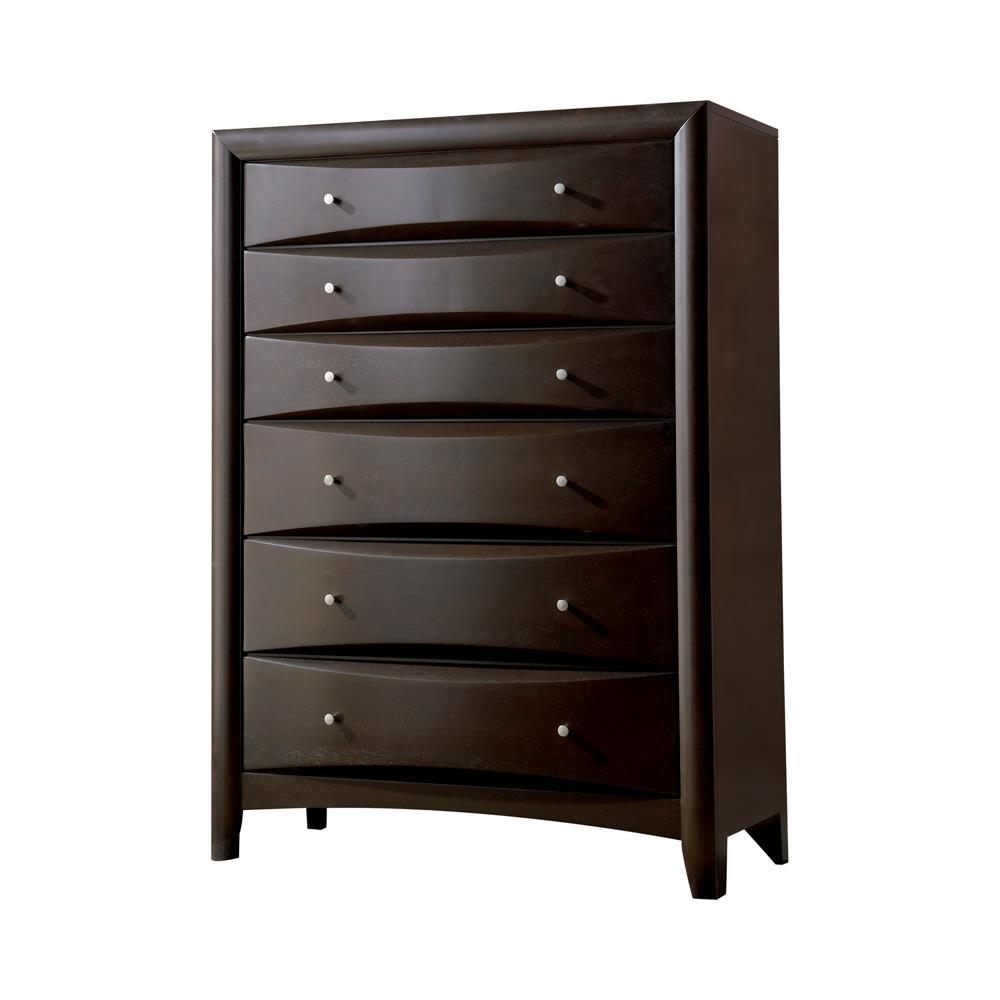 Phoenix - Phoenix 6-drawer Chest Deep Cappuccino