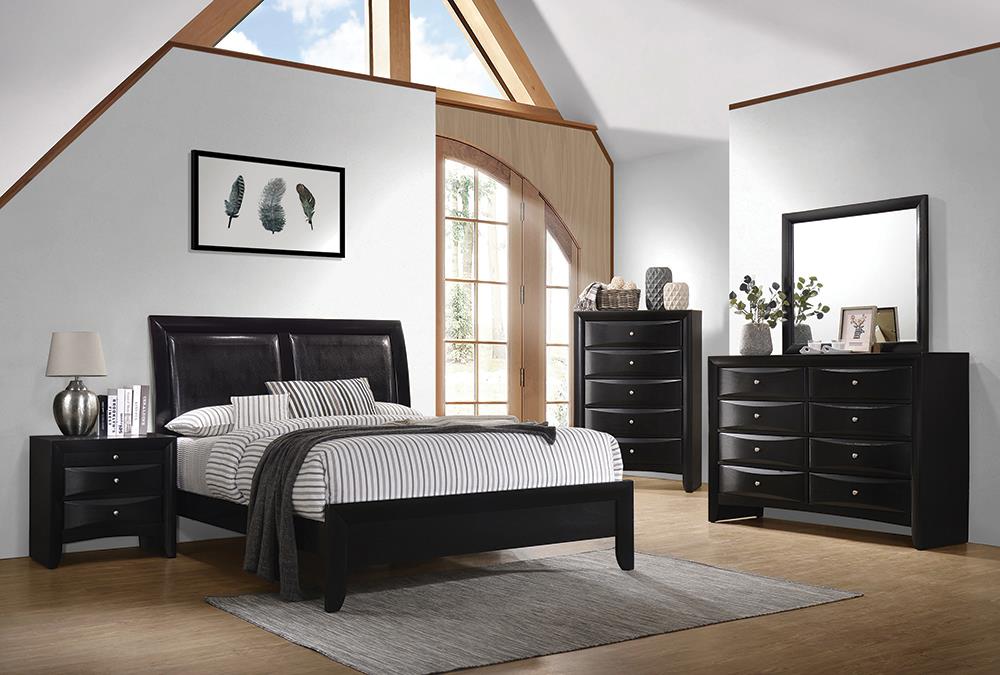 Briana - Briana Panel Bedroom Set with Sleigh Headboard Black