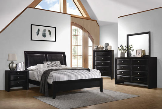 Briana - Briana California King Upholstered Panel Bed Black