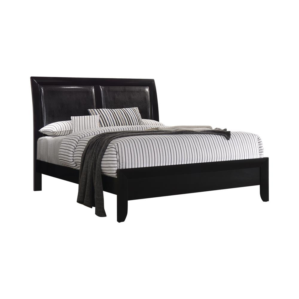 Briana - Briana California King Upholstered Panel Bed Black