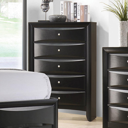 Briana - Briana Rectangular 5-drawer Chest Black