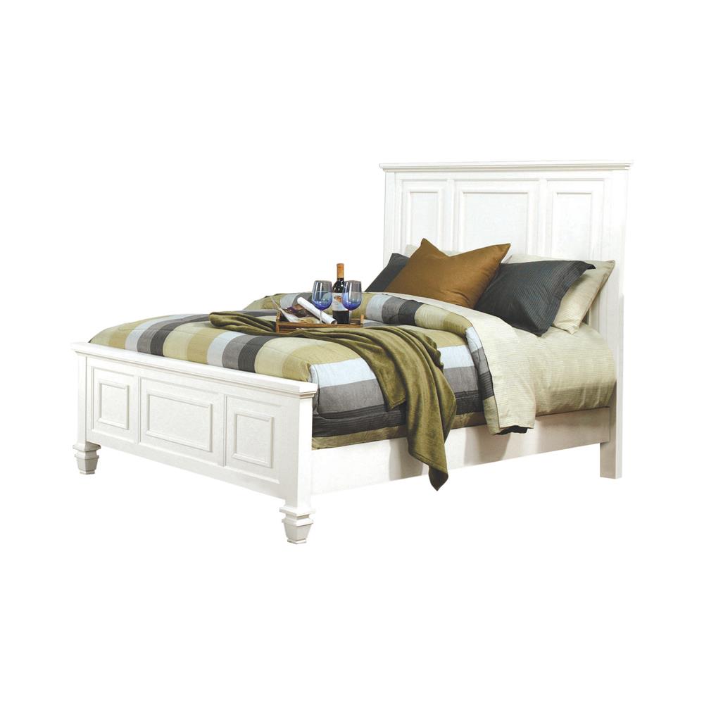 Sandy Beach - Sandy Beach Eastern King Panel Bed with High Headboard White