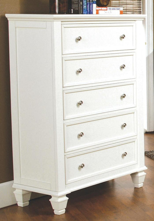 Sandy Beach - Sandy Beach 5-drawer Rectangular Chest White