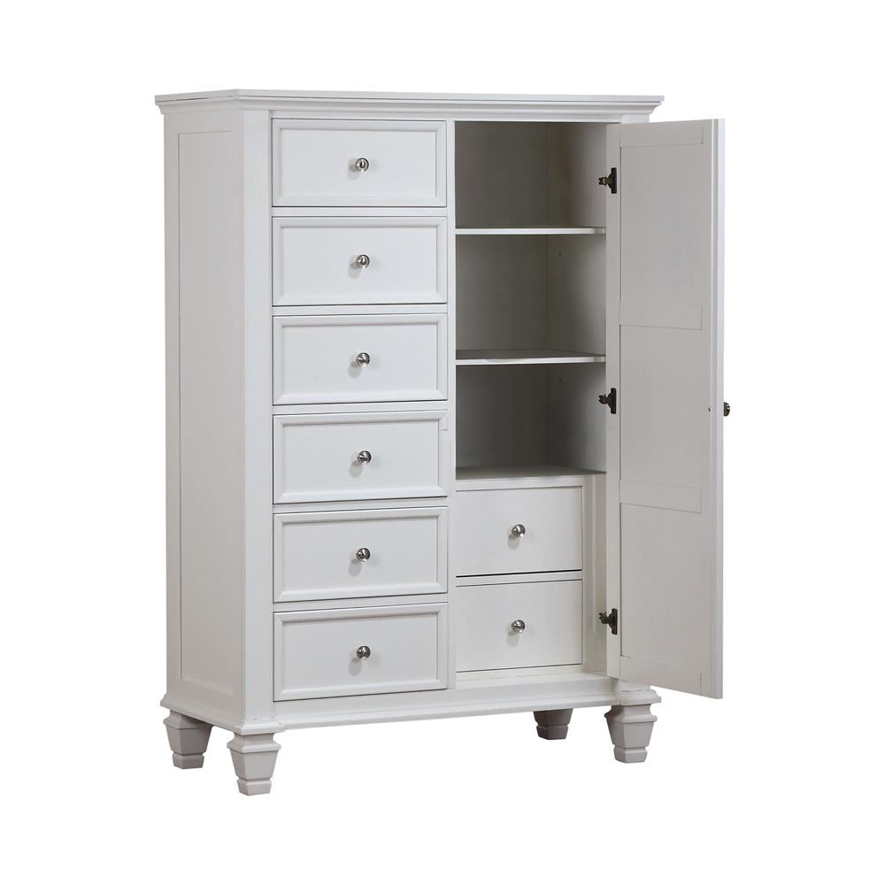 Sandy Beach - Sandy Beach 8-drawer Man's Chest Storage White