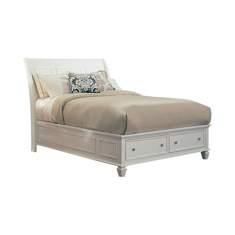 Sandy Beach - Sandy Beach Queen Storage Sleigh Bed White