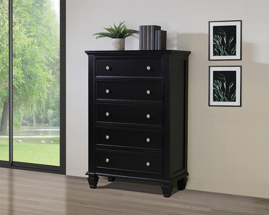 Sandy Beach - Sandy Beach 5-drawer Chest Black