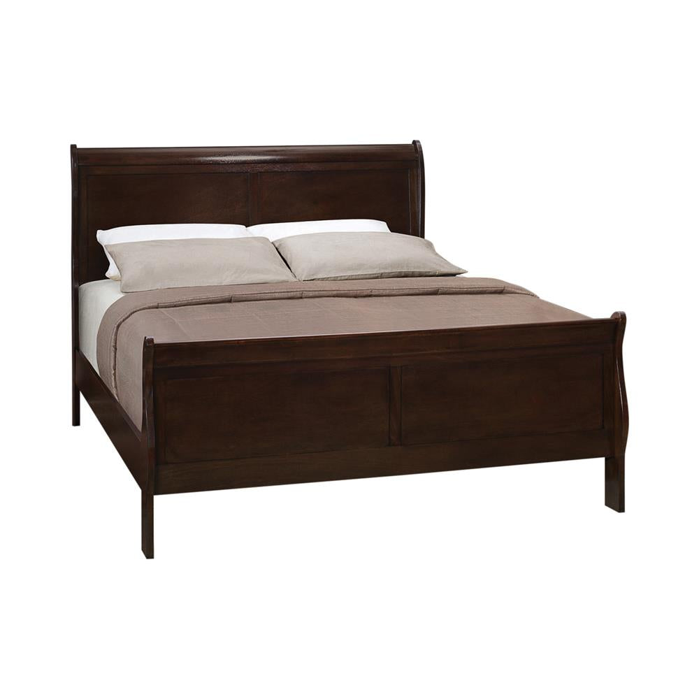Louis Philippe - Louis Philippe Eastern King Panel Sleigh Bed Cappuccino