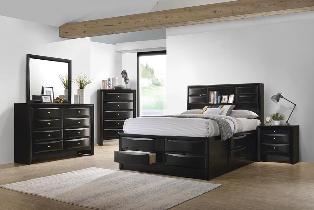 Briana - Briana Storage Bedroom Set with Bookcase Headboard Black