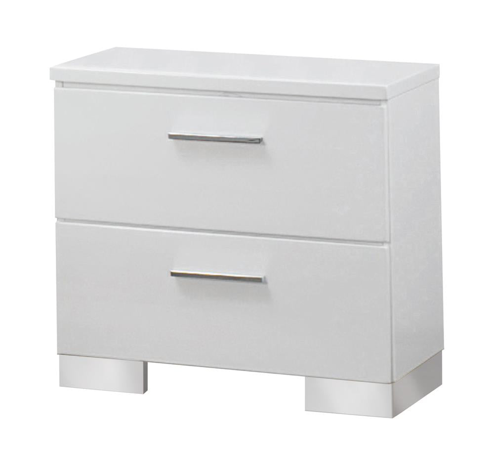 Felicity - Felicity 2-drawer Nightstand Glossy White